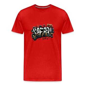 Safari Wildlife Savannah Africa Serengeti - Men's Premium Organic T-Shirt - red - Front - Damien (186cm)