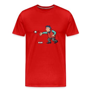 Franzose spielt Petanque für einen Petanque - Männer Premium Bio T-Shirt - Rot - Vorne - Damien (186cm)