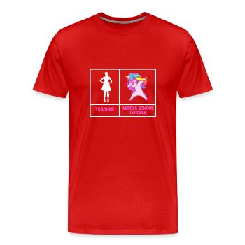 Enseignants de collège - T-shirt bio Premium Homme - rouge - Devant - Damien (186cm)