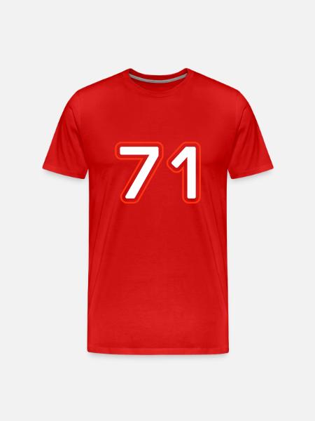 71 Number Symbol - Men's Premium Organic T-Shirt - red