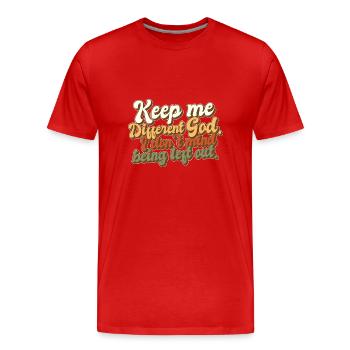 Croyant chrétien catholique garde-moi différent Dieu - T-shirt bio Premium Homme - rouge - Devant - Damien (186cm)