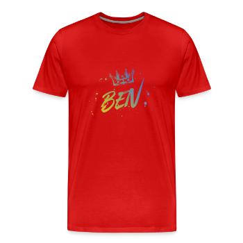 Ben - Männer Premium Bio T-Shirt - Rot - Vorne - Damien (186cm)