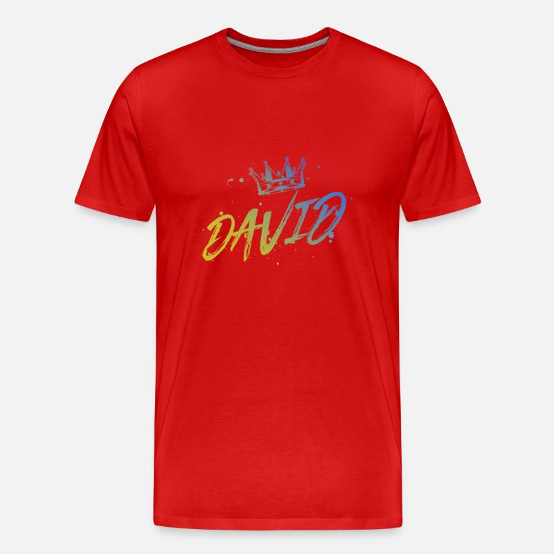 David - Männer Premium Bio T-Shirt - Rot