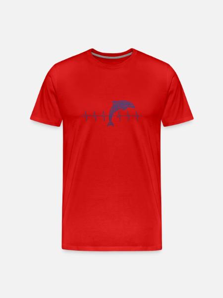 Delfin Dolphin - Männer Premium Bio T-Shirt - Rot