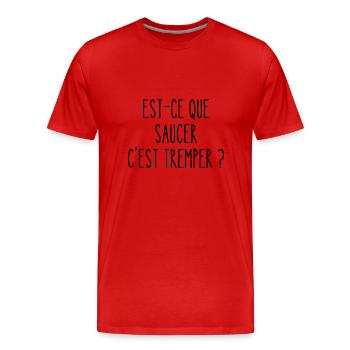 saucer c'est tromper - T-shirt bio Premium Homme - rouge - Devant - Damien (186cm)