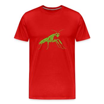 Gottesanbeterin - Männer Premium Bio T-Shirt - Rot - Vorne - Damien (186cm)