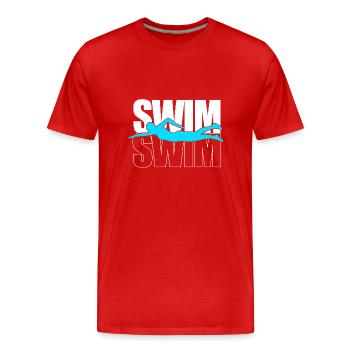 Swimming Swimmers Swimming Pool Swimming Instructors - Men's Premium Organic T-Shirt - red - Front - Damien (186cm)
