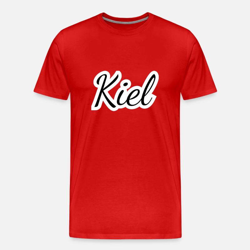 Kiel - Textdesign mit Stadtnamen - Männer Premium Bio T-Shirt - Rot