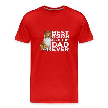 Longhair Collie Rough Collie Dog - Men's Premium Organic T-Shirt - red - Front - Damien (186cm)