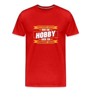 Philatelie Briefmarkensammlung Briefmarkensammler - Männer Premium Bio T-Shirt - Rot - Vorne - Damien (186cm)