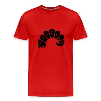 Raupe - Männer Premium Bio T-Shirt - Rot - Vorne - Damien (186cm)