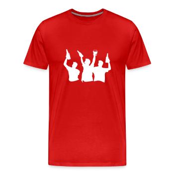 Enterrement de vie de garçon Célébrant l’enterrement de vie de garçon - T-shirt bio Premium Homme - rouge - Devant - Damien (186cm)