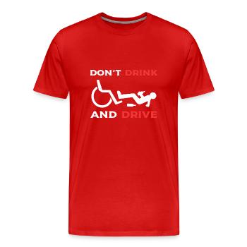Wheelchair - Men's Premium Organic T-Shirt - red - Front - Damien (186cm)