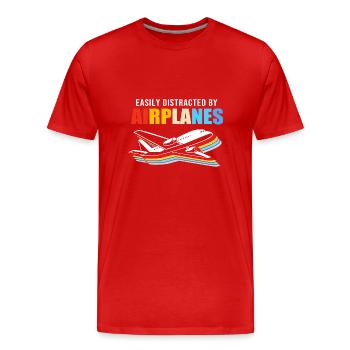 Air traffic controller - Men's Premium Organic T-Shirt - red - Front - Damien (186cm)