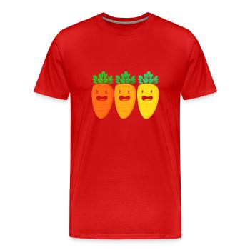 Carottes Légumes - T-shirt bio Premium Homme - rouge - Devant - Damien (186cm)