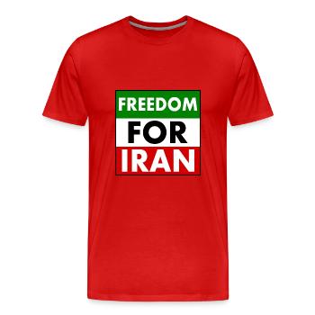 Freedom for iran - Men's Premium Organic T-Shirt - red - Front - Damien (186cm)