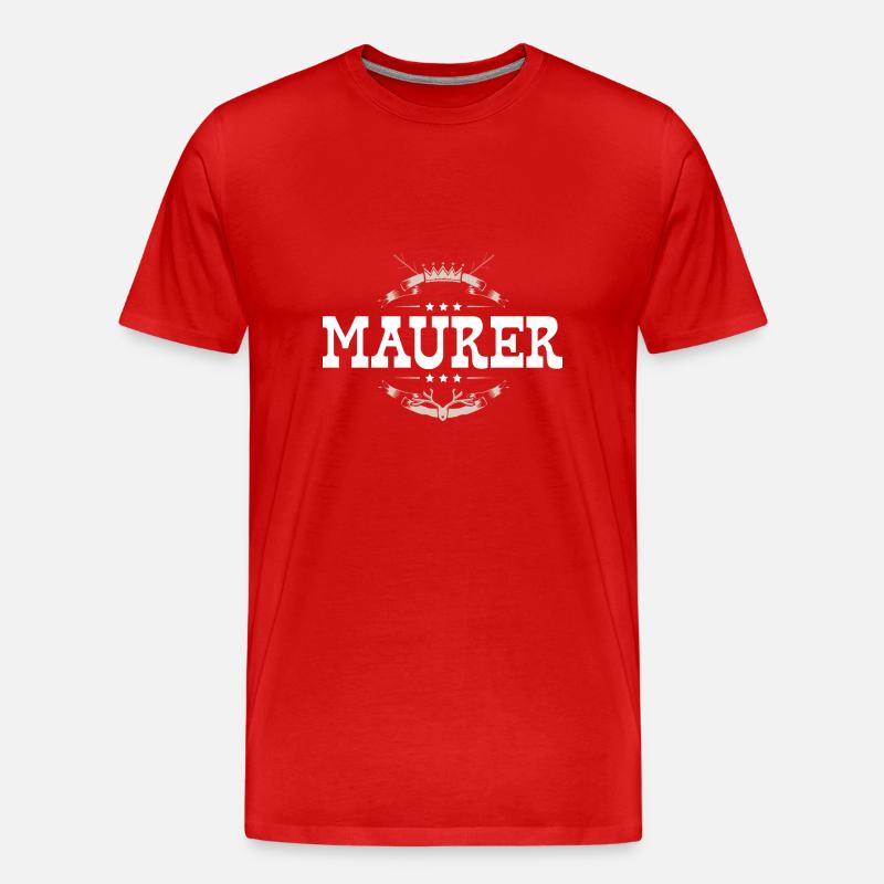 Maurer Beruf - Männer Premium Bio T-Shirt - Rot