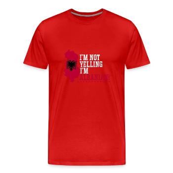Albanische Flagge Albanischer Adler Shqiponja - Männer Premium Bio T-Shirt - Rot - Vorne - Damien (186cm)