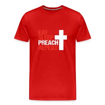 Pasteur - T-shirt bio Premium Homme - rouge - Devant - Damien (186cm)