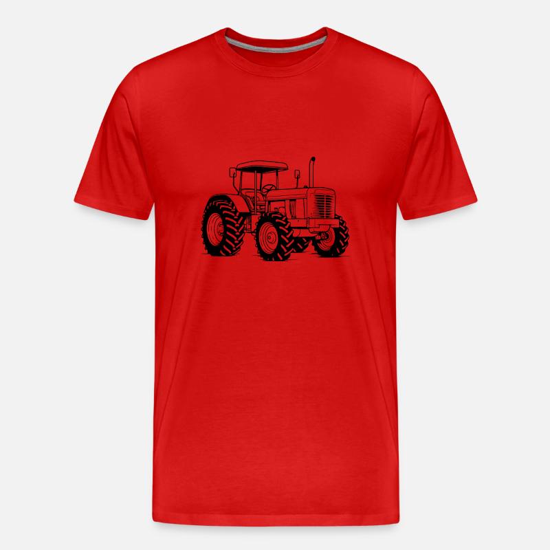 Traktor Symbol - Männer Premium Bio T-Shirt - Rot