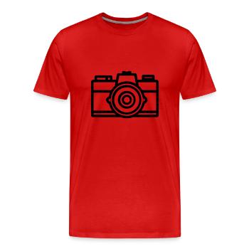Appareil photo - T-shirt bio Premium Homme - rouge - Devant - Damien (186cm)