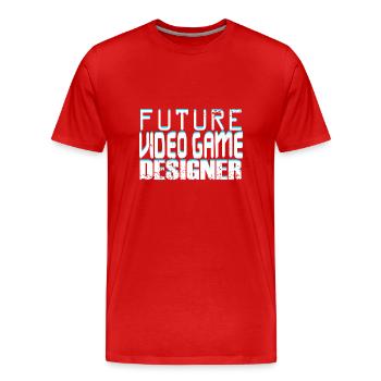 Futur concepteur de jeux vidéo - T-shirt bio Premium Homme - rouge - Devant - Damien (186cm)