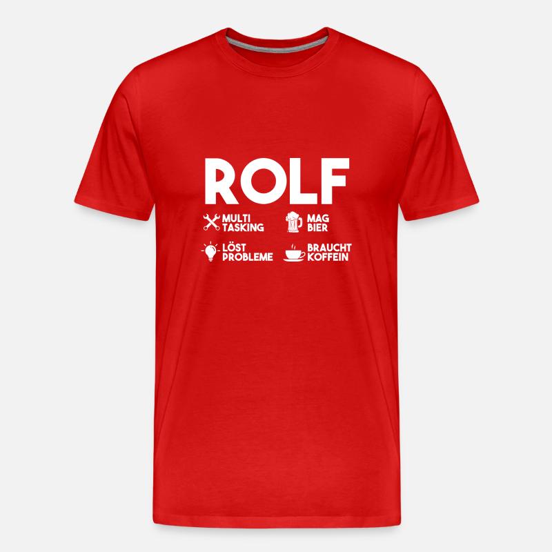 Rolf - Männer Premium Bio T-Shirt - Rot