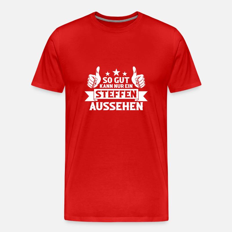 Steffen - Männer Premium Bio T-Shirt - Rot