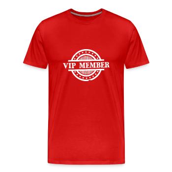 Tampon de membre VIP - T-shirt bio Premium Homme - rouge - Devant - Damien (186cm)