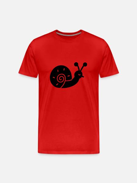 Schnecke - Männer Premium Bio T-Shirt - Rot