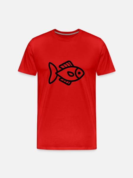 Fisch - Männer Premium Bio T-Shirt - Rot
