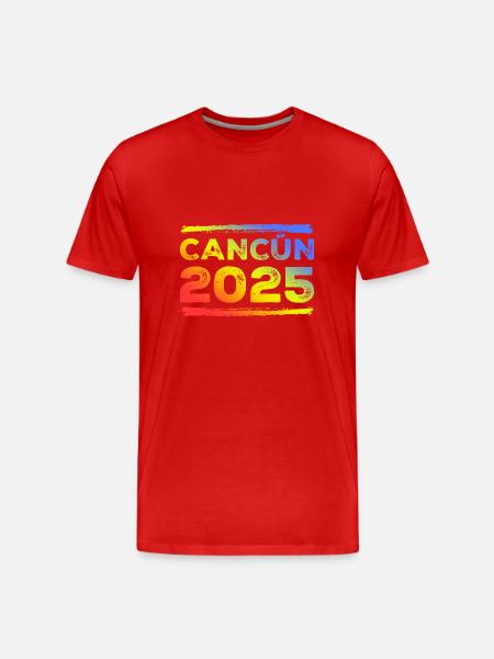 Cancun 2025 Bunt - Männer Premium Bio T-Shirt - Rot