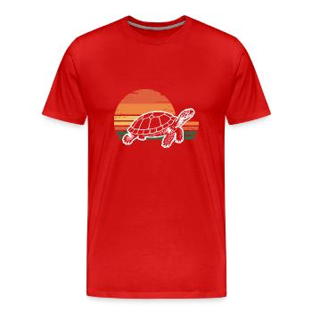 Vintage Schildkröte Meeresleben - Männer Premium Bio T-Shirt - Rot - Vorne - Damien (186cm)