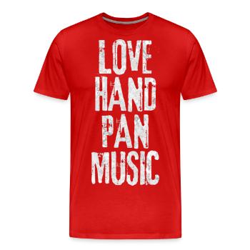 LOVE HANDPAN MUSIC fractal white - Männer Premium Bio T-Shirt - Rot - Vorne - Damien (186cm)