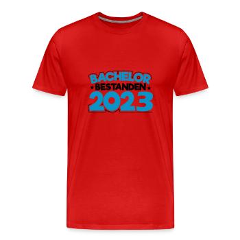 Bachelor 2023 Abschluss Promotion Sponsion - Männer Premium Bio T-Shirt - Rot - Vorne - Damien (186cm)