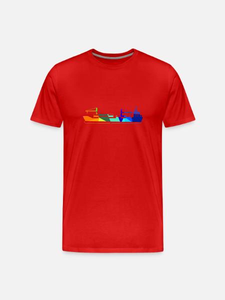 Container Ship Rainbow Polygon Ships - Men's Premium Organic T-Shirt - red
