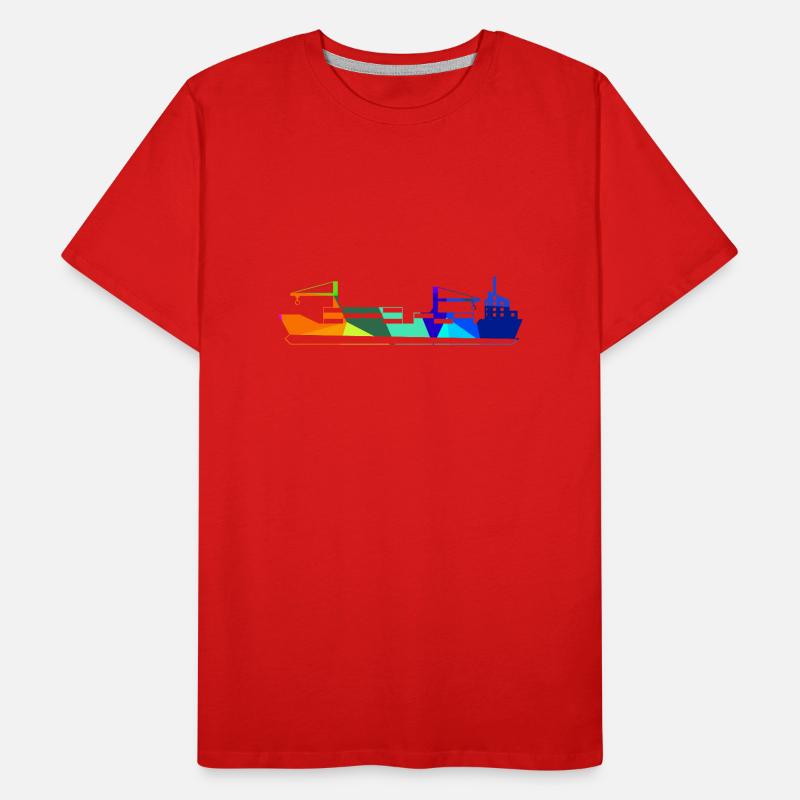 Container Ship Rainbow Polygon Ships Men's Premium Organic T-Shirt