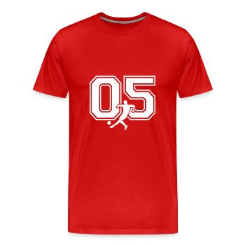 Soccer Number 05 Soccer Player - Men's Premium Organic T-Shirt - red - Front - Damien (186cm)