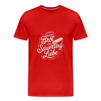 Backen ist Sauerteig und Liebe - Männer Premium Bio T-Shirt - Rot - Vorne - Damien (186cm)