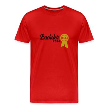 Baccalauréat 2024 Diplôme d’études supérieures - T-shirt bio Premium Homme - rouge - Devant - Damien (186cm)