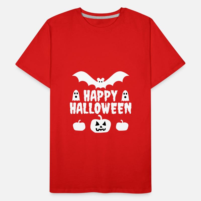 Happy halloween (bat, ghosts, pumpkins) Men's Premium Organic T-Shirt
