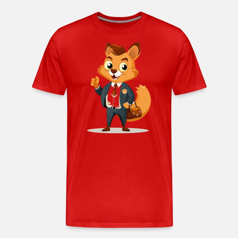 Banker Eichhörnchen Nuss - Männer Premium Bio T-Shirt - Rot