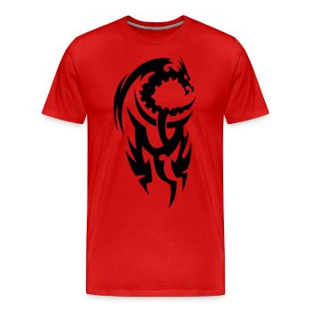 tribal dragon - Männer Premium Bio T-Shirt - Rot - Vorne - Damien (186cm)