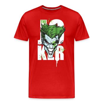 Joker Portrait Vert - T-shirt bio Premium Homme - rouge - Devant - Damien (186cm)