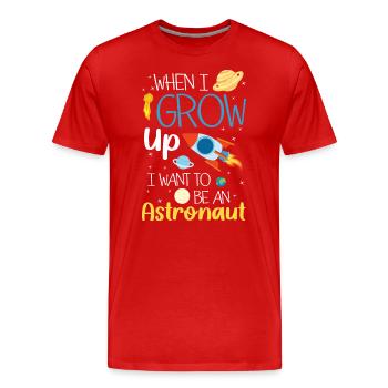 Espace Espace SpaceShip Planet - T-shirt bio Premium Homme - rouge - Devant - Damien (186cm)