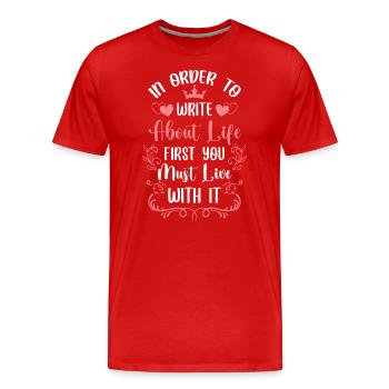 Zeit Modern - Männer Premium Bio T-Shirt - Rot - Vorne - Damien (186cm)