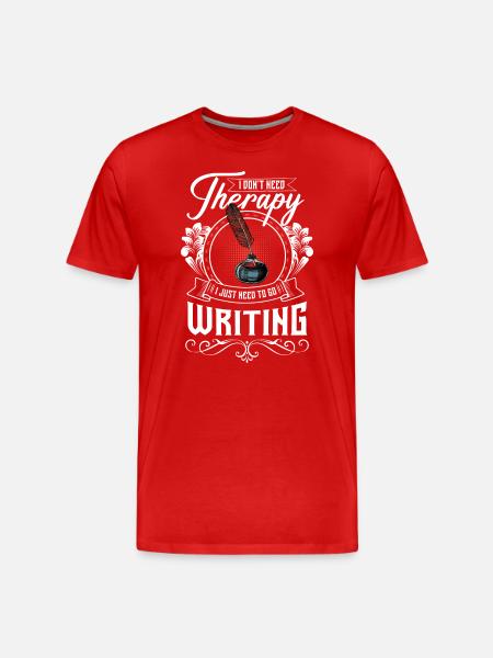 Writers Writing Library Reading - Men's Premium Organic T-Shirt - red