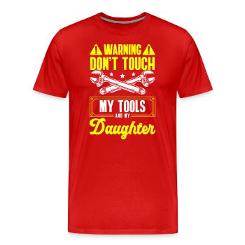 Nicht Berühren Motto Ärger - Männer Premium Bio T-Shirt - Rot - Vorne - Damien (186cm)