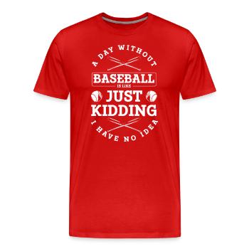 Joueur de baseball gagnant Softball USA - T-shirt bio Premium Homme - rouge - Devant - Damien (186cm)