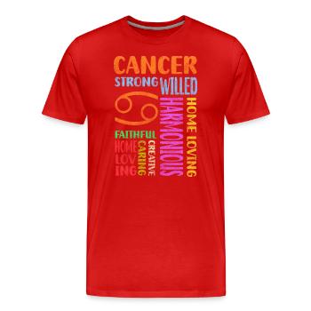 Horoskop Tierkreiszeichen Konstellation Juni - Männer Premium Bio T-Shirt - Rot - Vorne - Damien (186cm)